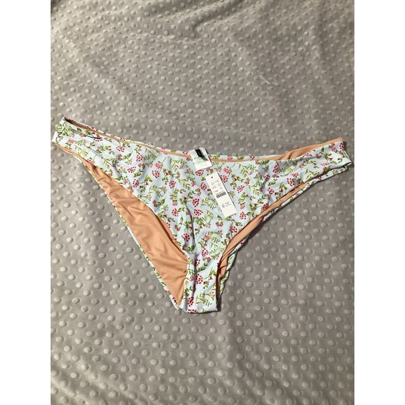 COPY - J. Crew Light Blue Floral Bikini Swim Bottom 3X - Picture 1 of 6